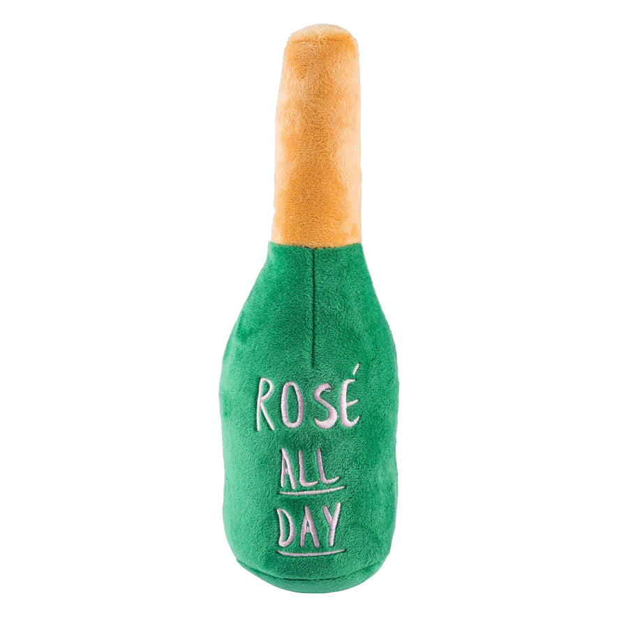 Woof Clicquot Rose' Champagne Bottle Plush Toy